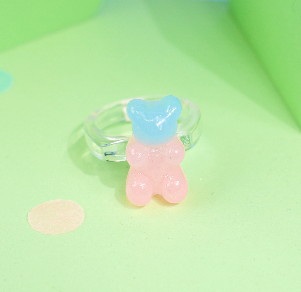 Кольцо "Marmalade bear" розово-голубой, JH0537