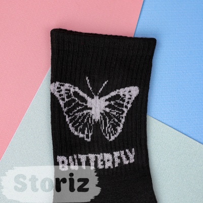 Носки "Butterfly №7" черный, 37-42 р.
