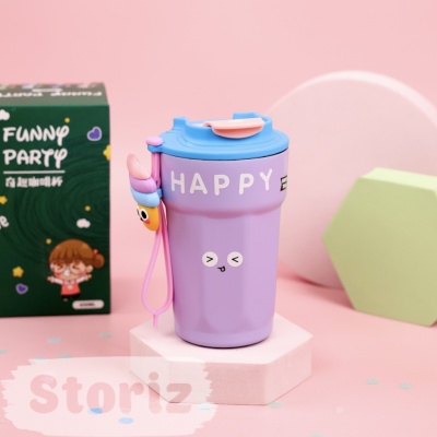 Термос "Happy" Funny party с мороженым, фиолетовый, 450мл оптом
