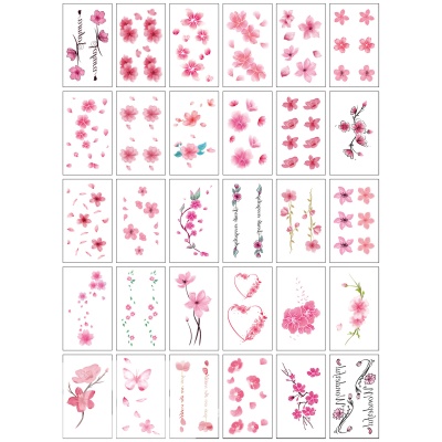 Набор временных татуировок "Sakura" A-30, 5.7x9.7 см, (30 шт)