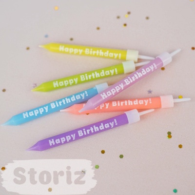 Свечи для торта "Happy Birthday" light color, 6 шт оптом