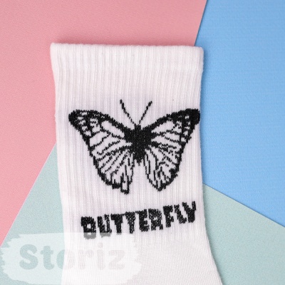 Носки "Butterfly №10" белый, 37-42 р.