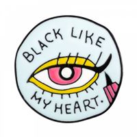 Значок металлический "Black like my heart"