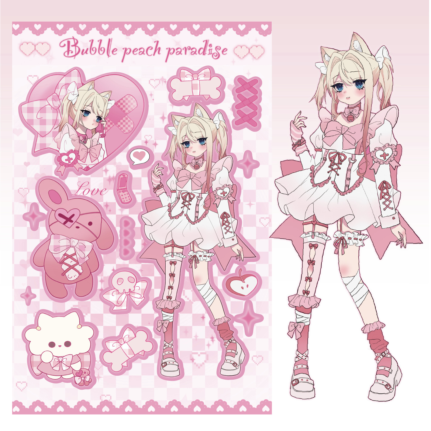 Набор наклеек "Bubble peach paradise" 158x115 мм