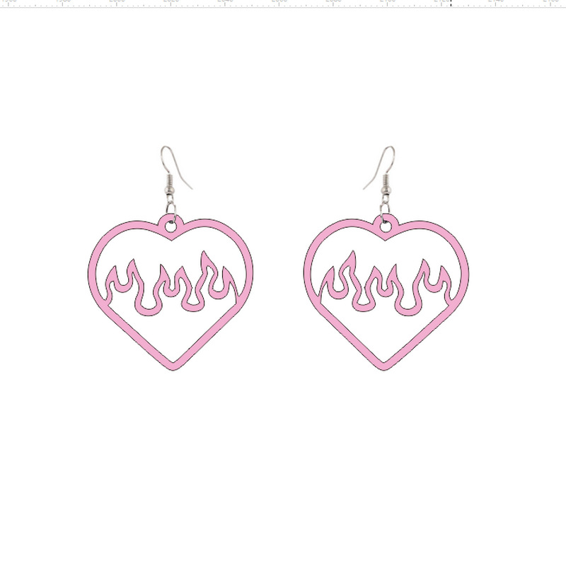 Серьги "Fire Heart" розовый