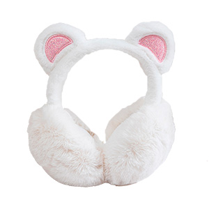 Меховые наушники "Мишка" белый