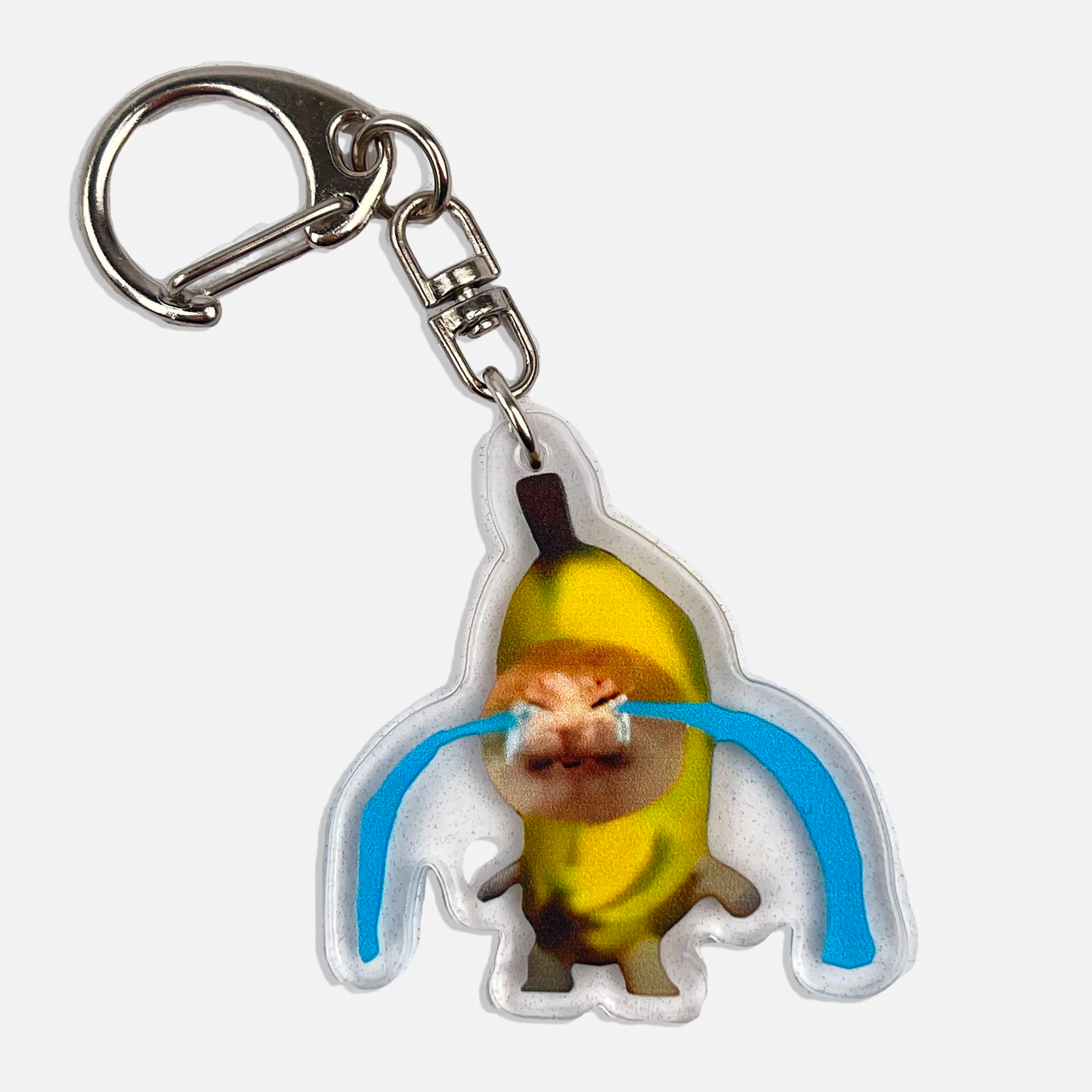 Брелок акриловый "Mur cat" плачущий котик в банане