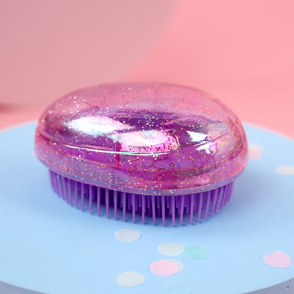 Расческа "Звездное небо" фиолетовый с блестками