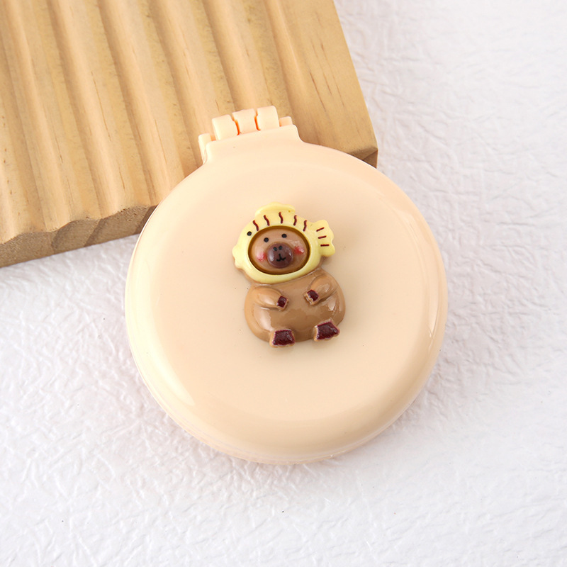 Расческа складная с зеркалом "Капибара" бежевый