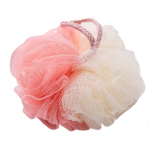 Губка-мочалка "Два цвета" розово-белый