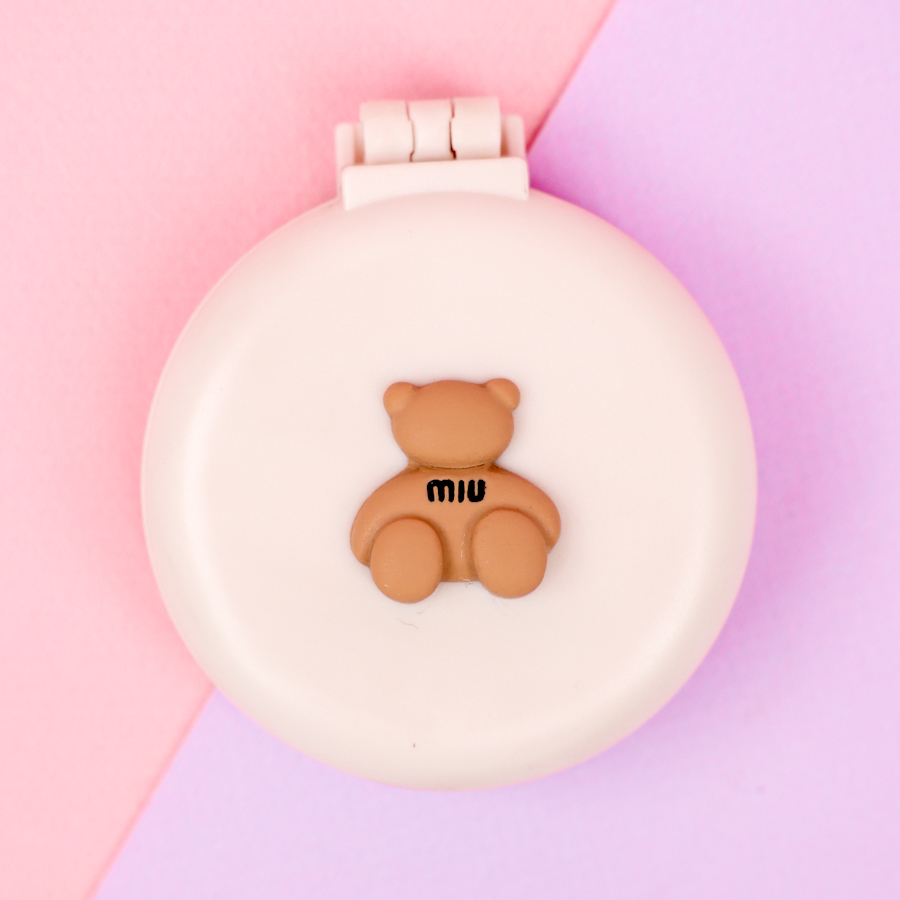 Расческа складная с зеркалом "Мишка" №1, 6,5х7,2см