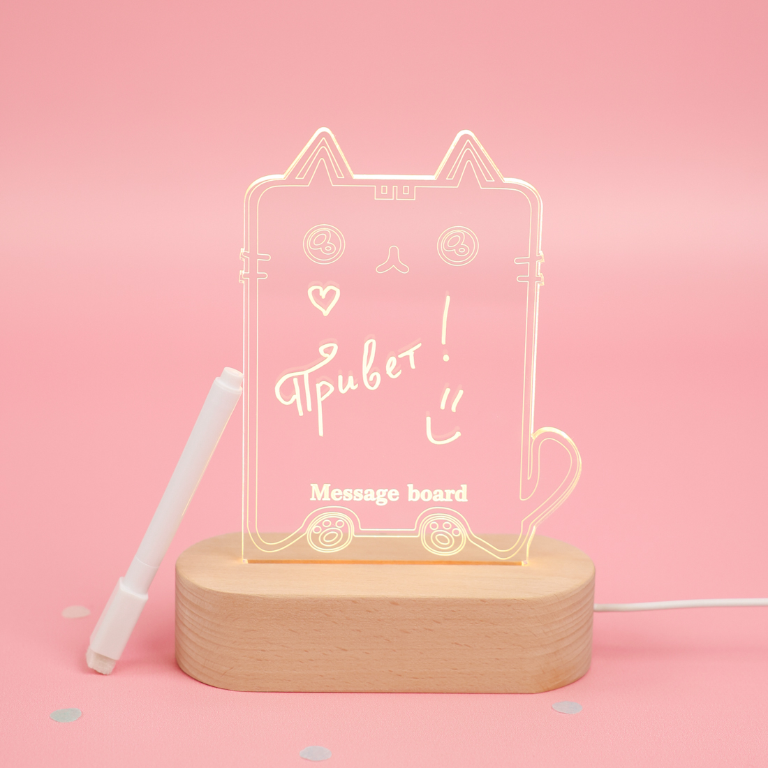 Светильник для заметок с маркером "Message board" №8 (USB)