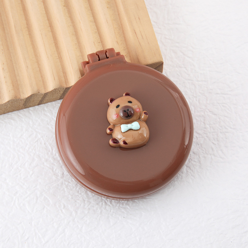 Расческа складная с зеркалом "Капибара" коричневый