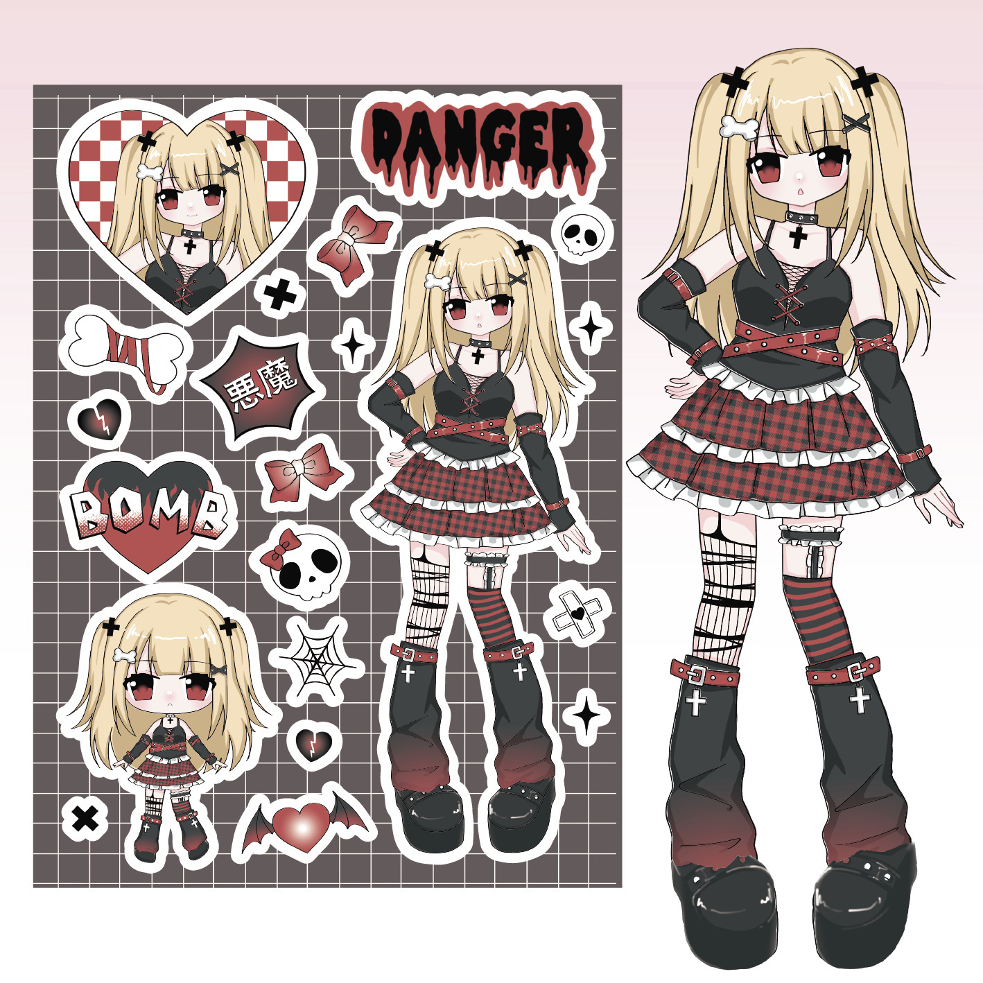 Набор наклеек "Miss Cool" danger, 158x115 мм