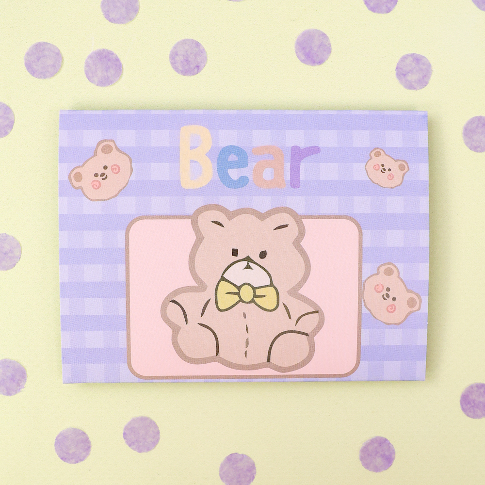 Конверт-открытка "Bear" №01, синий