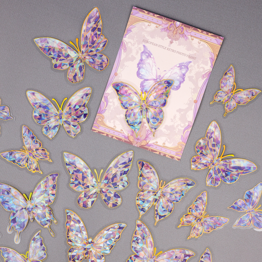 Набор наклеек "Бабочки" Ires Nebula, фиолетовый (20шт.)
