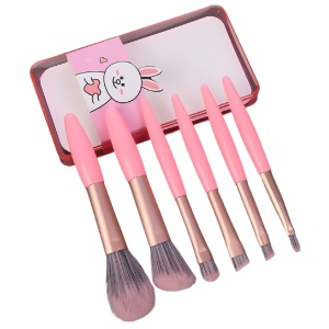 Набор кистей для макияжа "Macaron" розовый