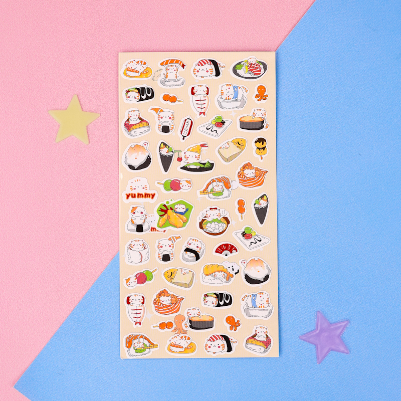 Набор наклеек "Happy Animals" Суши-Кот, 1 лист