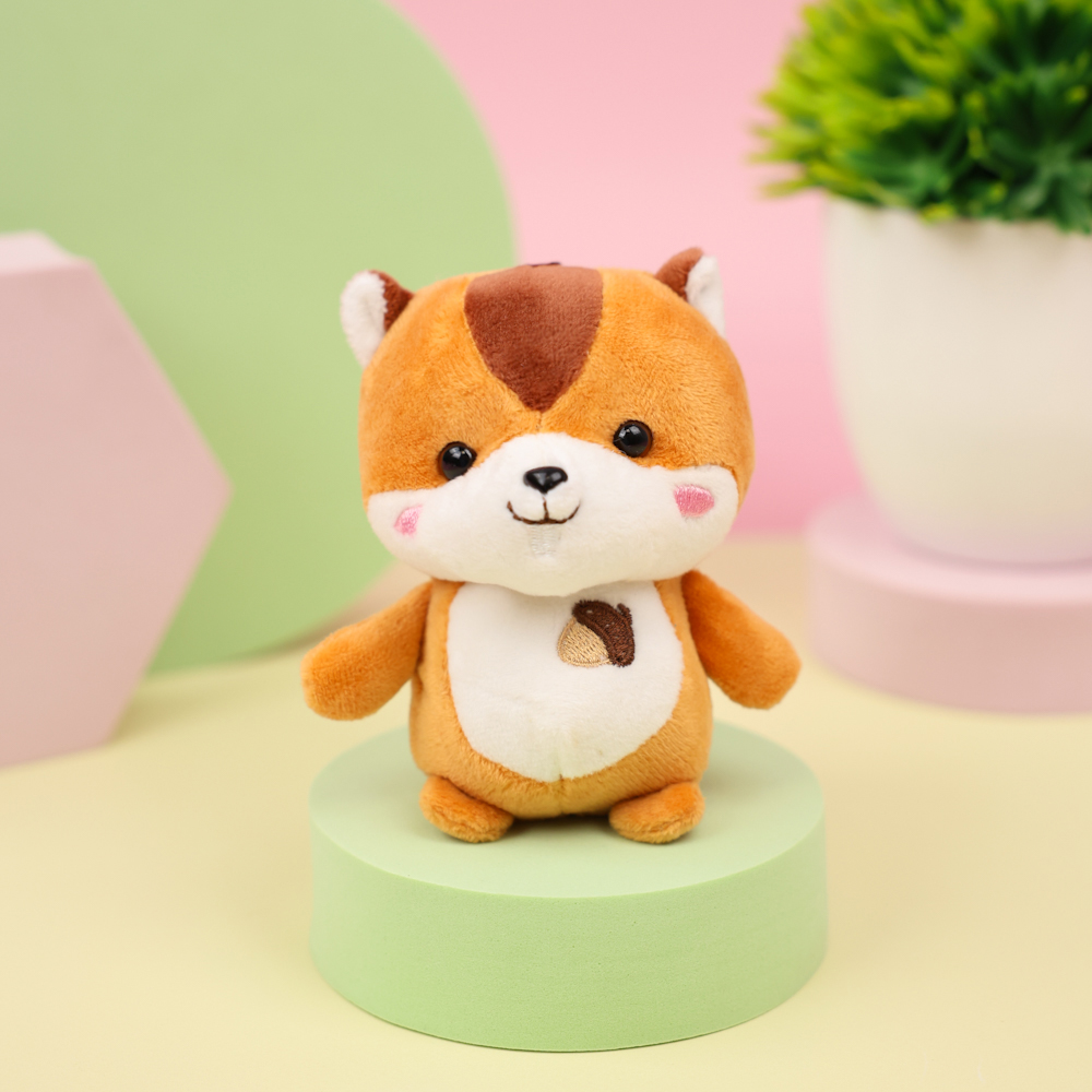 Мягкий брелок "Бурундук" рыжий, 12 см