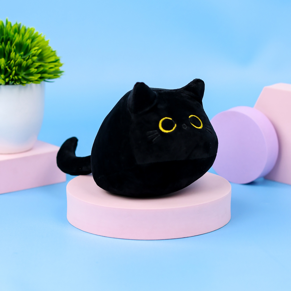 Мягкая игрушка "Котик" черный 20см