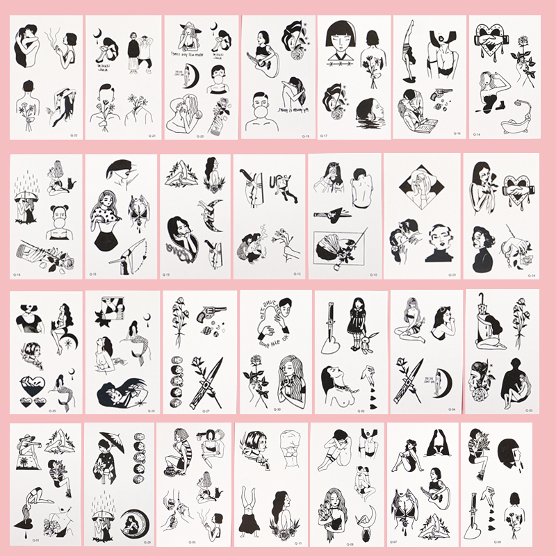 Временная татуировка "Characters" Q-30, 5.7x9.7 см
