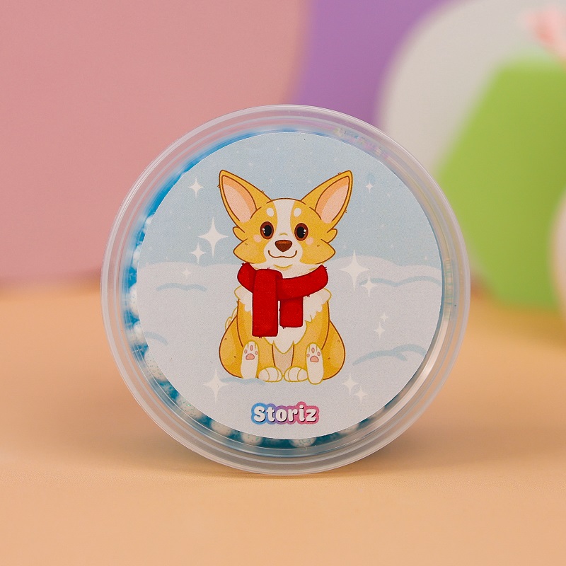 Слайм "Corgi" голубые блестки + шарики, 150 гр. STORIZ