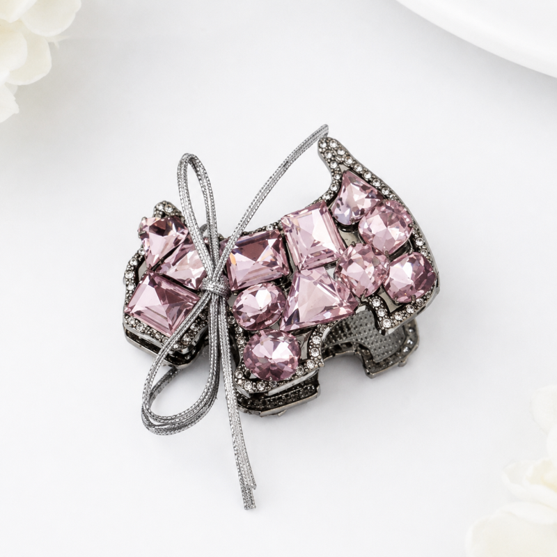 Заколка для волос "Crystal Doggie", pink