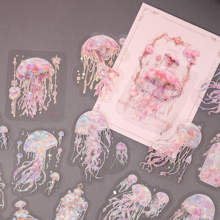 Набор наклеек "Медуза" розовый (20шт.)