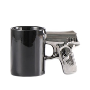 Кружка "Пистолет" серебряный, 400мл оптом со склада!