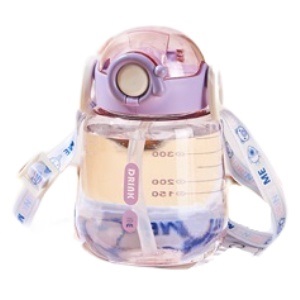 Бутылочка с трубочкой "Drink Me" фиолетовый, 650мл оптом