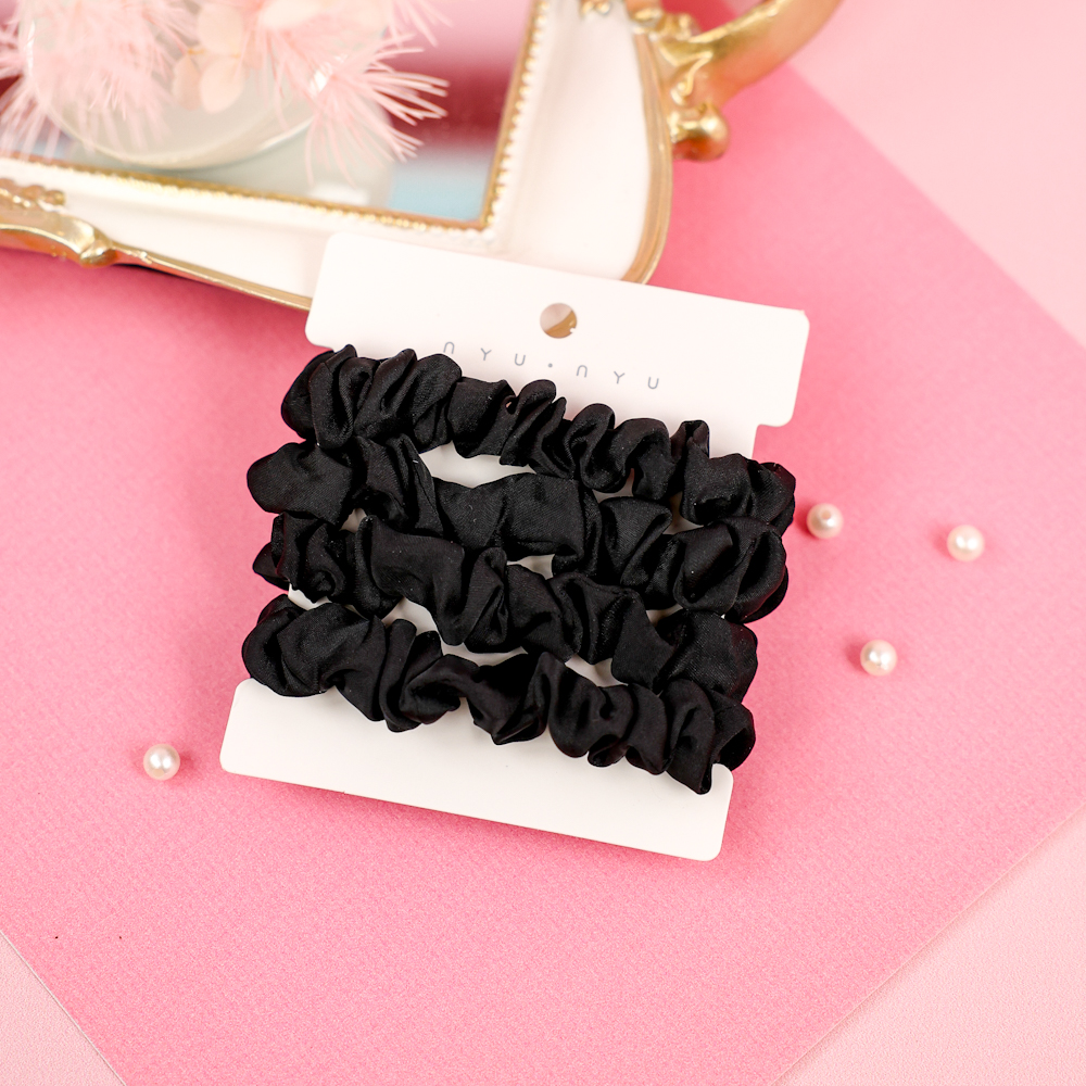 Набор резинок для волос "Silk" черный 4 шт, A