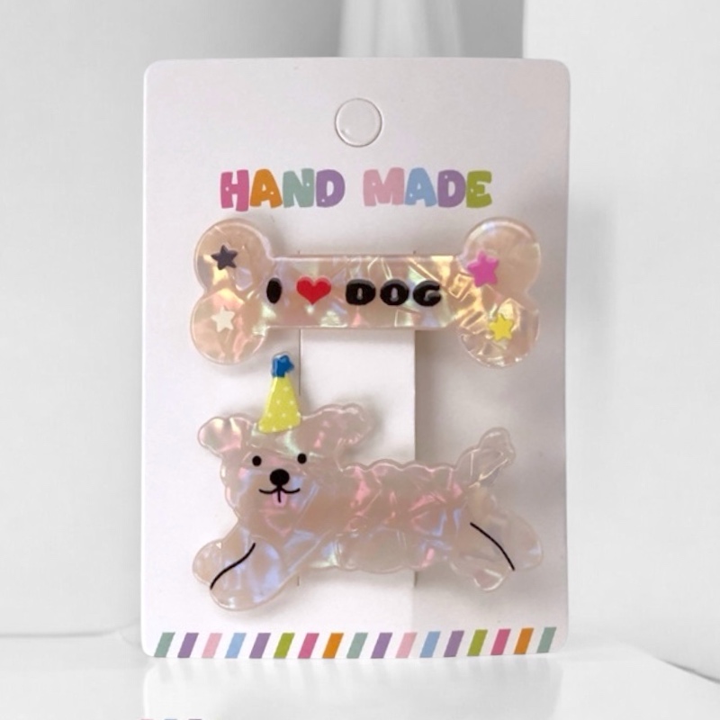 Набор заколок "I love Dog" 2шт