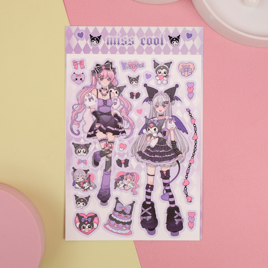 Набор наклеек "Miss Cool" kuro №2, 158x115 мм