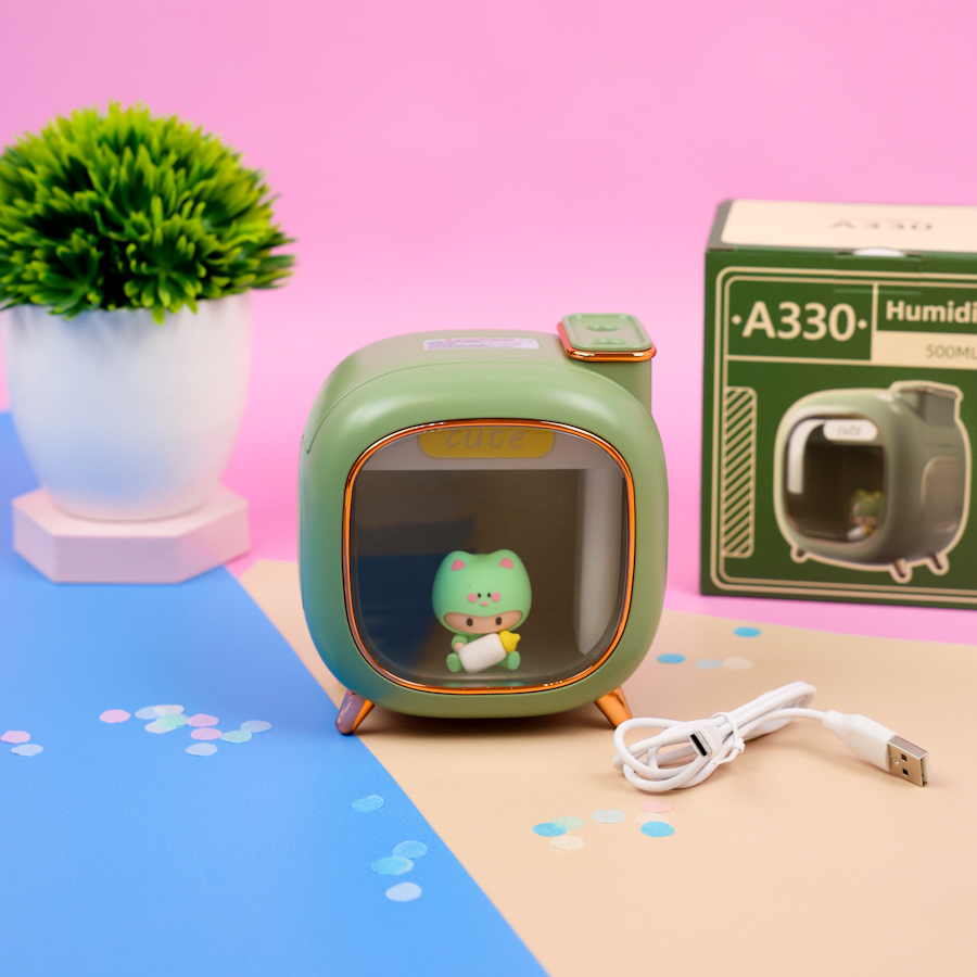 Мини-увлажнитель "Cute TV" зеленый (USB)