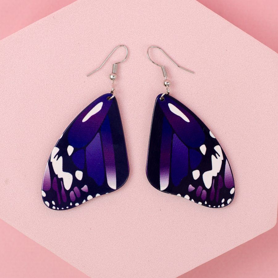 Серьги "Butterfly Wings" фиолетовый