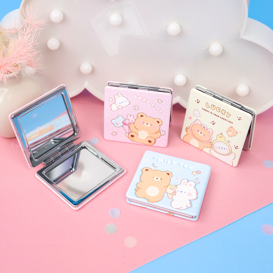 Зеркальце карманное "Bear&Bunny" 829CP, в ассортименте