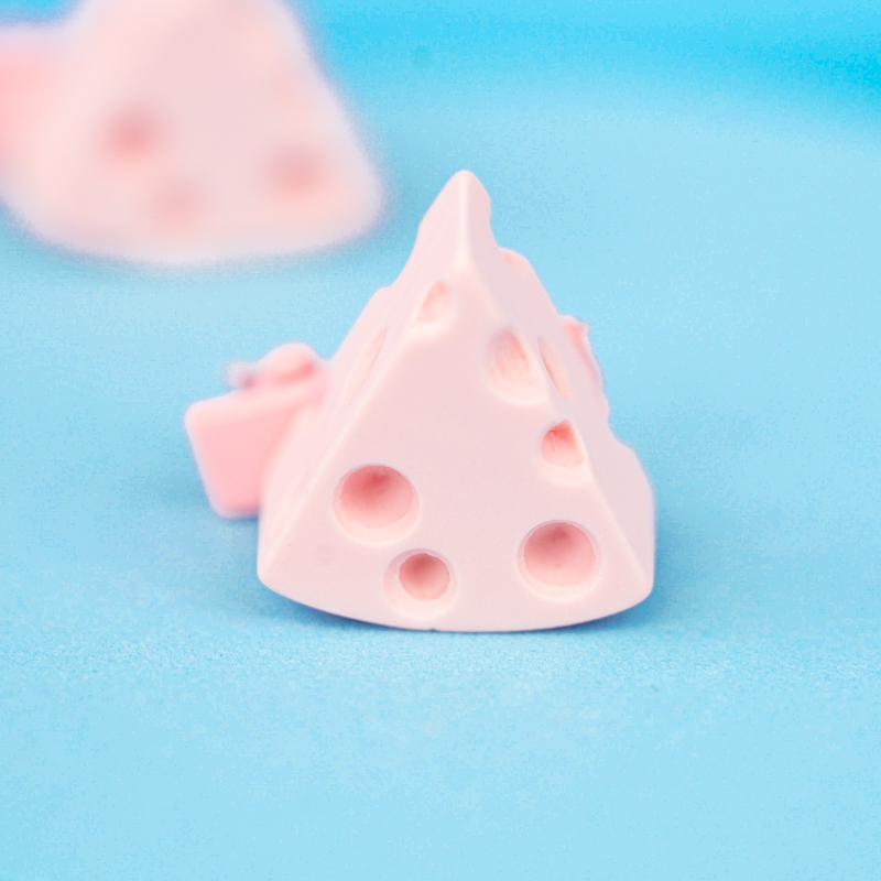 Заколка для волос "Сыр" розовый