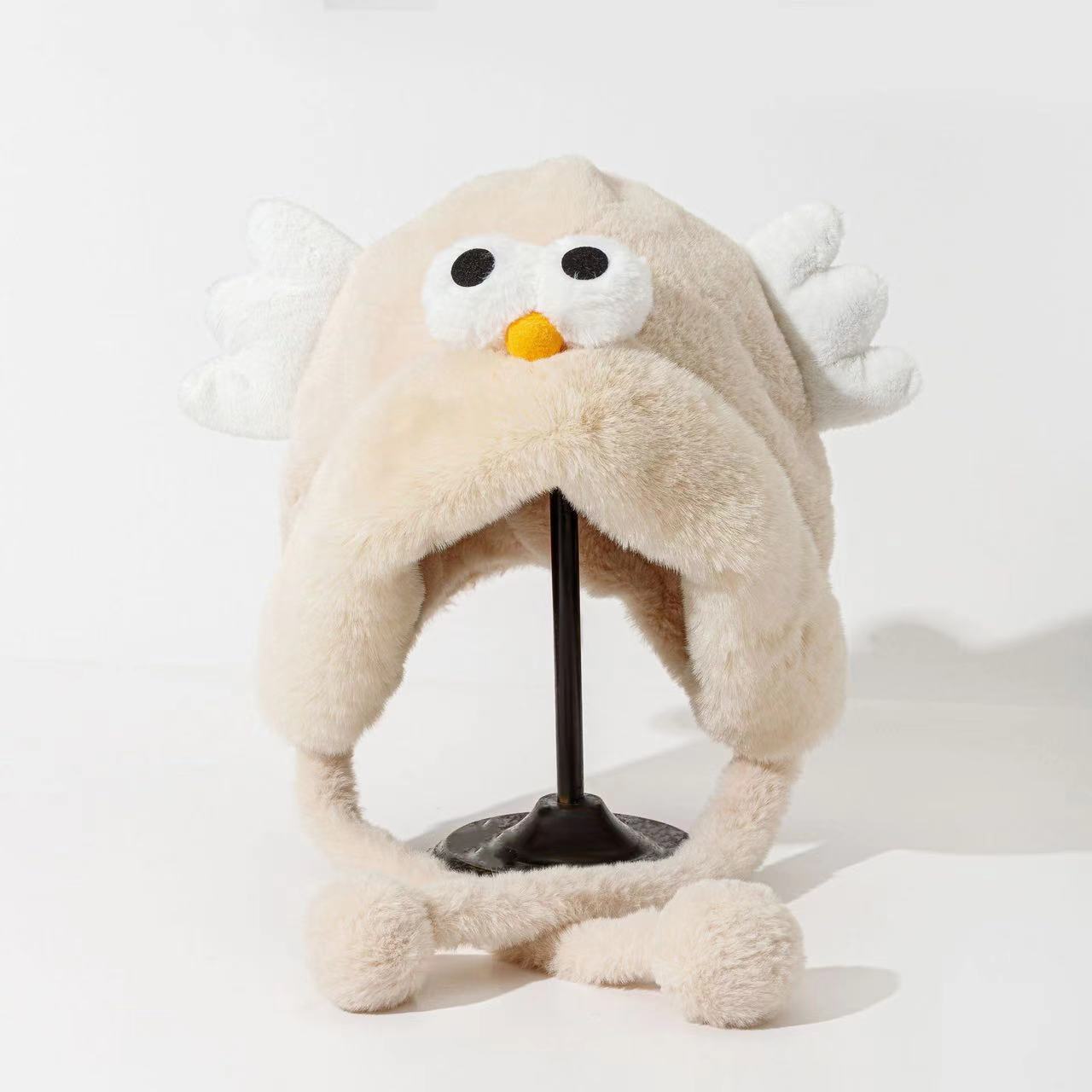 Шапка "Птичка" бежевый