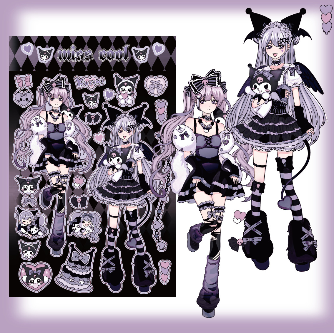 Набор наклеек "Miss Cool" kuro №1, 158x115 мм