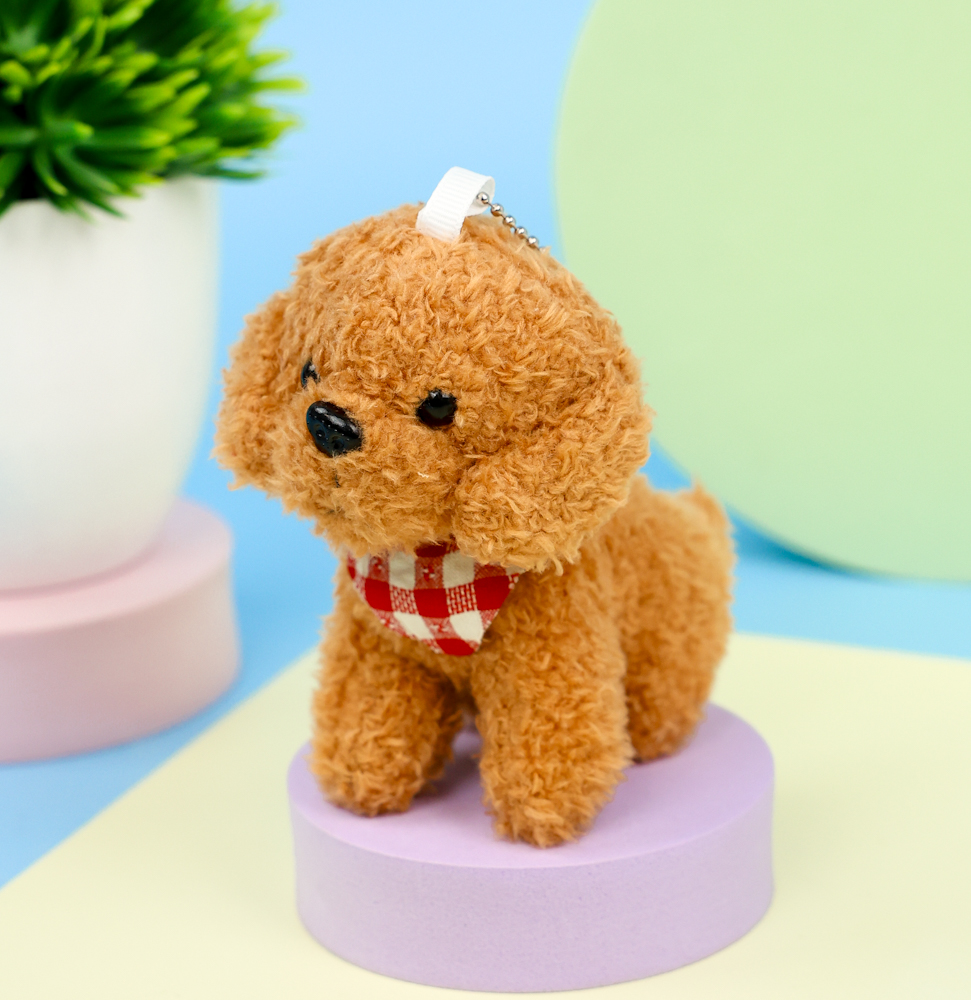 Мягкий брелок "Пудель" коричневый, 12см