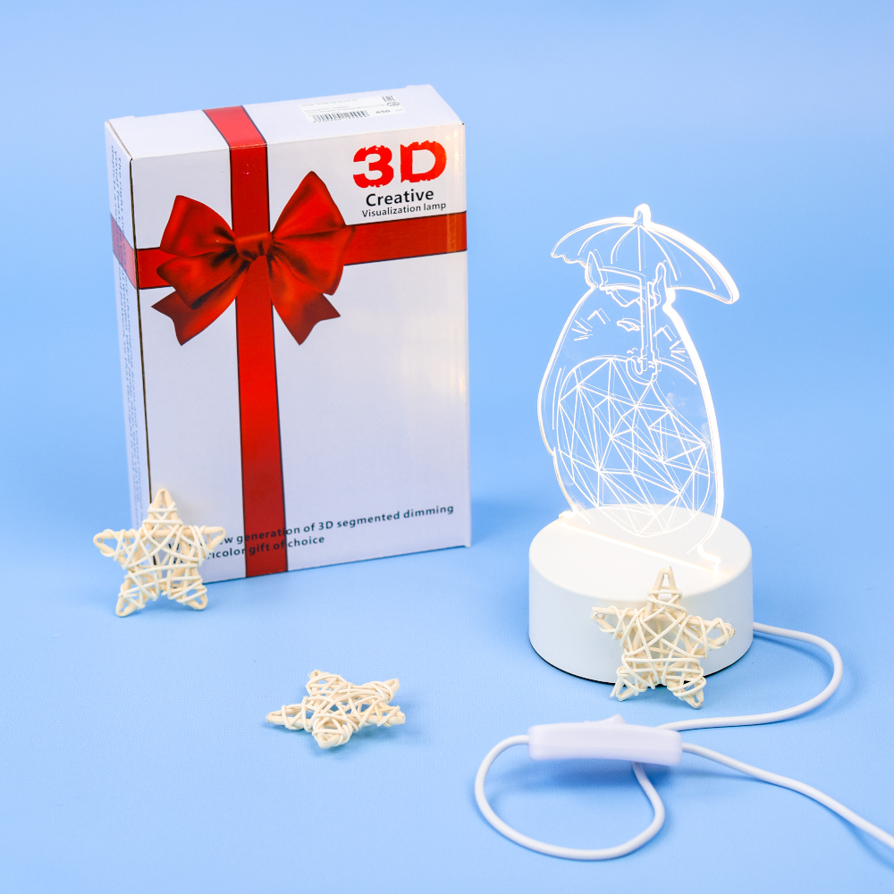 Ночник "Тоторо под зонтом" 3D (USB)