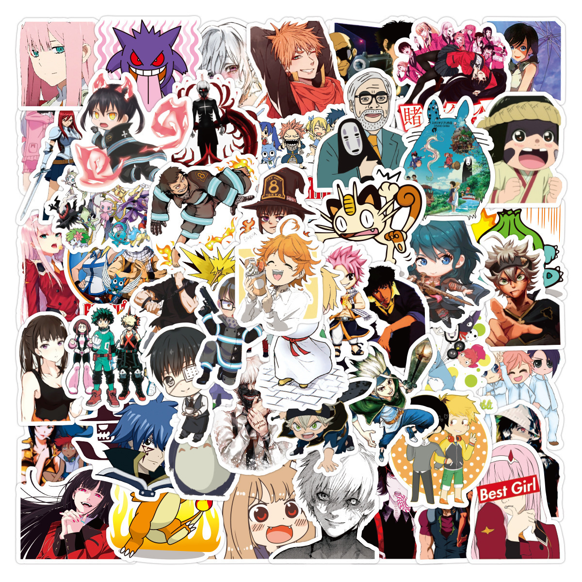 Наклейки для стикер бомбинга "Anime Mix" В (62 шт.)