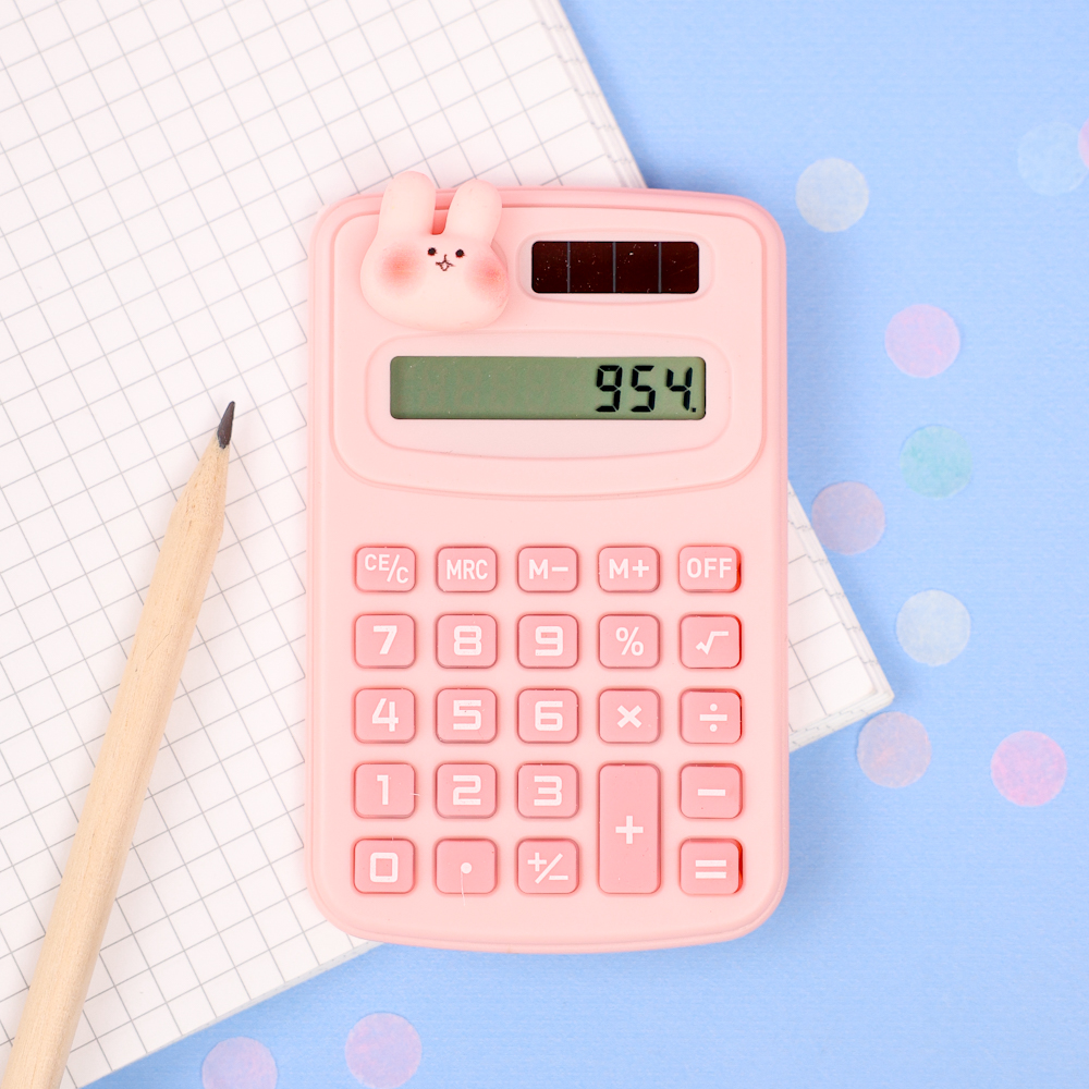 Калькулятор "Cute animals", розовый кролик