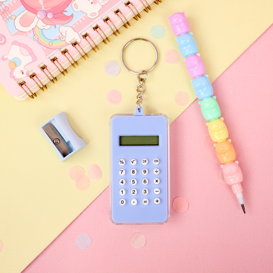 Калькулятор-брелок "Мини" Лабиринт 6,9х3,8 см, голубой