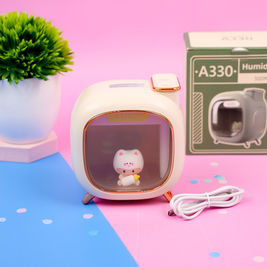 Мини-увлажнитель "Cute TV" бежевый (USB)
