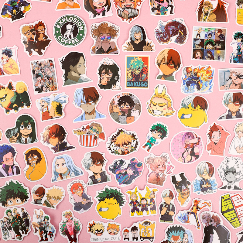 Наклейки для стикер бомбинга "Моя Геройская Академия" (100 шт.)