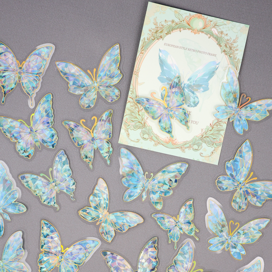 Набор наклеек "Бабочки" Nebula Mix, зеленый (20шт.)