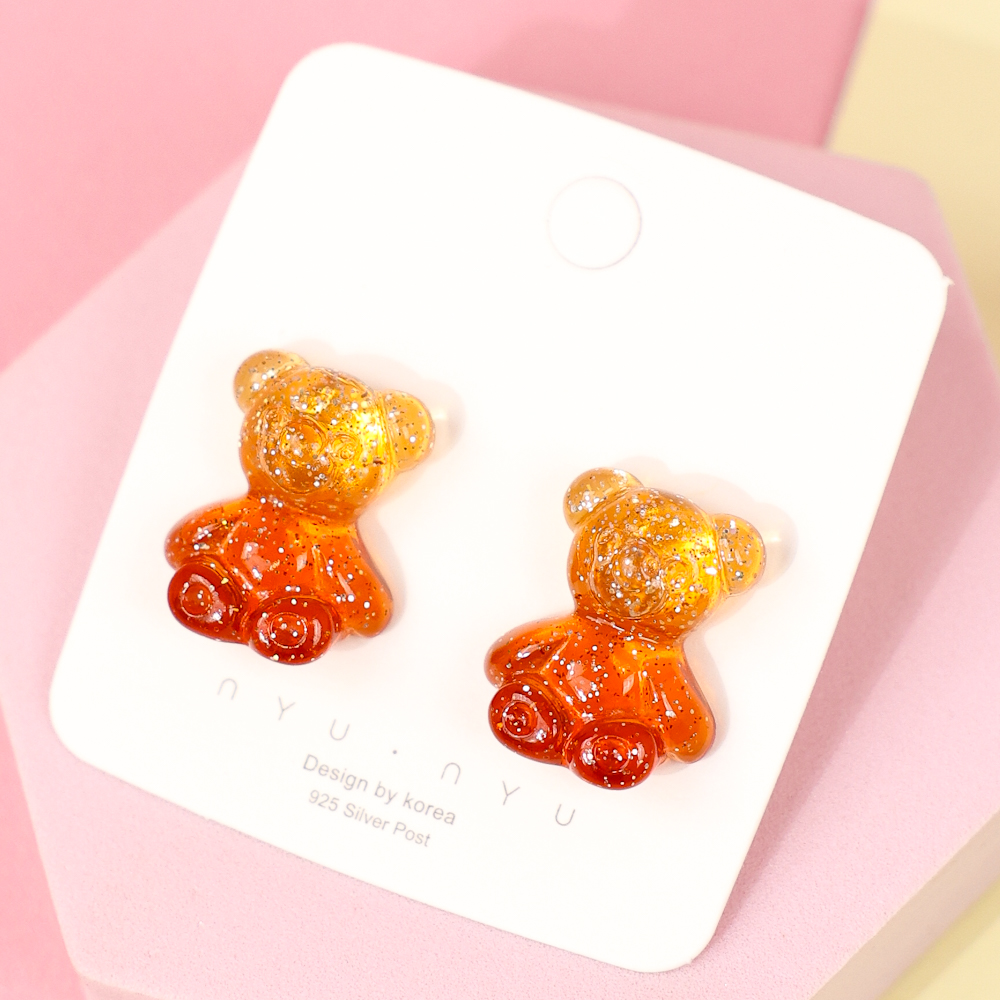 Серьги "Marmalade Bears", прозрачно-коричневый