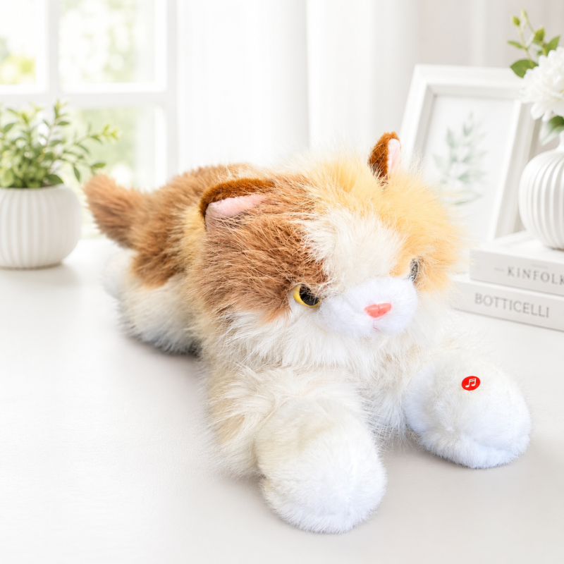 Мягкая игрушка "Cat лежит" 45см, трехцветный, 1шт