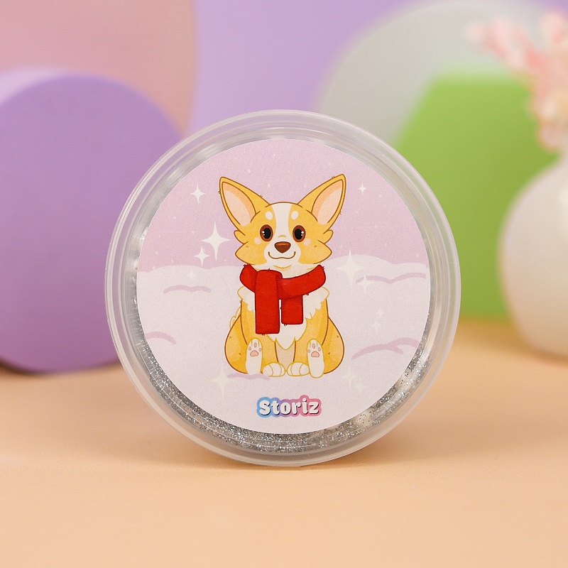 Слайм "Corgi" серебристые блёстки + шарики, 150 гр. STORIZ